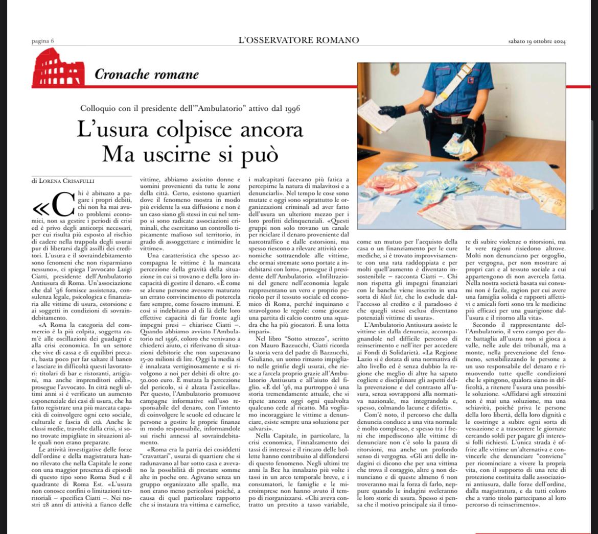 La denuncia unica via per ricominciare.